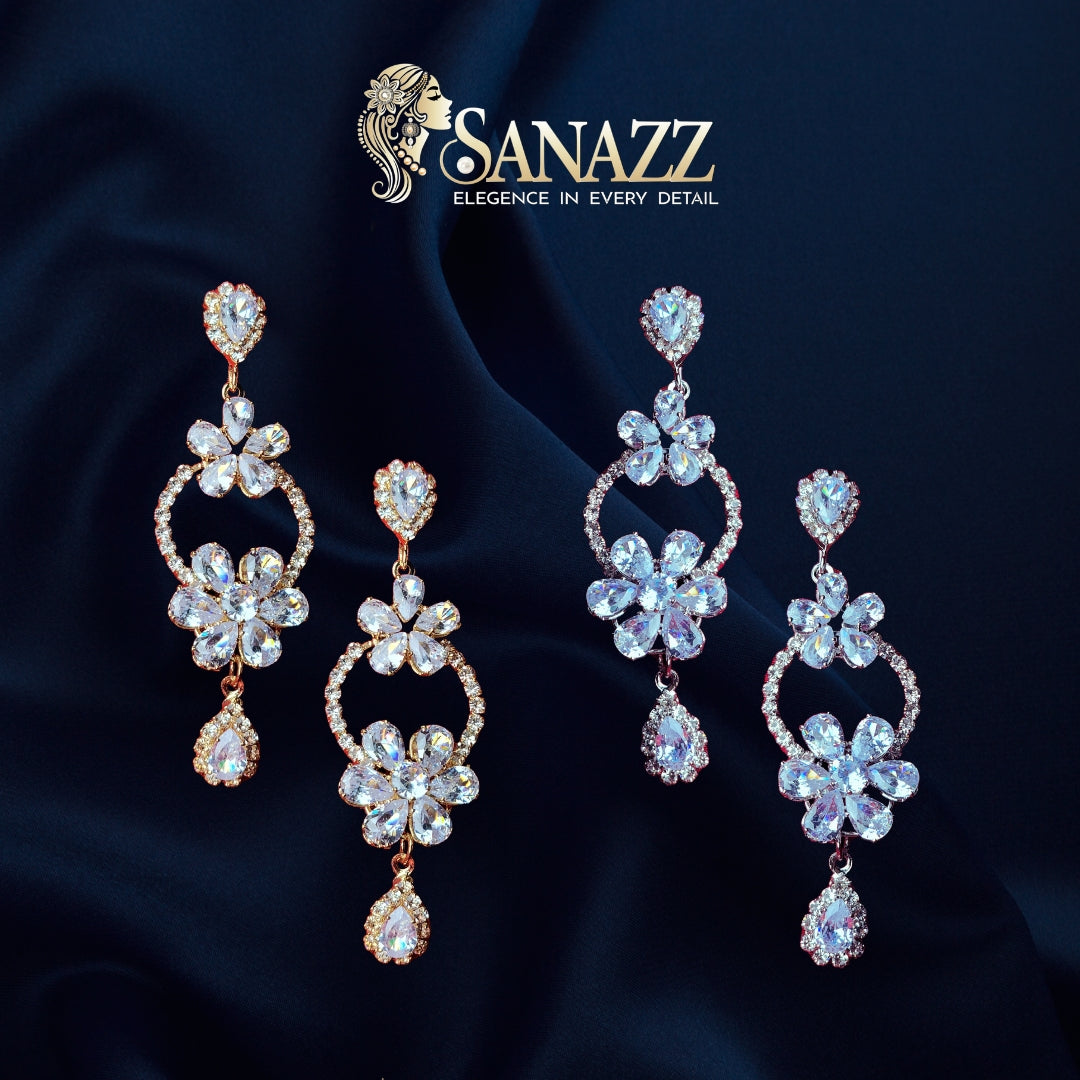 Crystal Bloom Earring-Diamond Cut